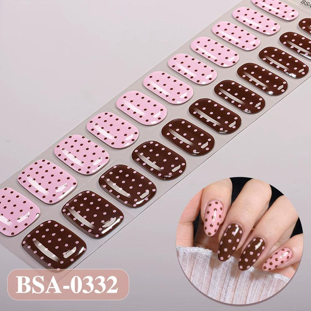 Polka Dot Gel Nail Strips Full - Full Cover Adhesive ulasan dan harga